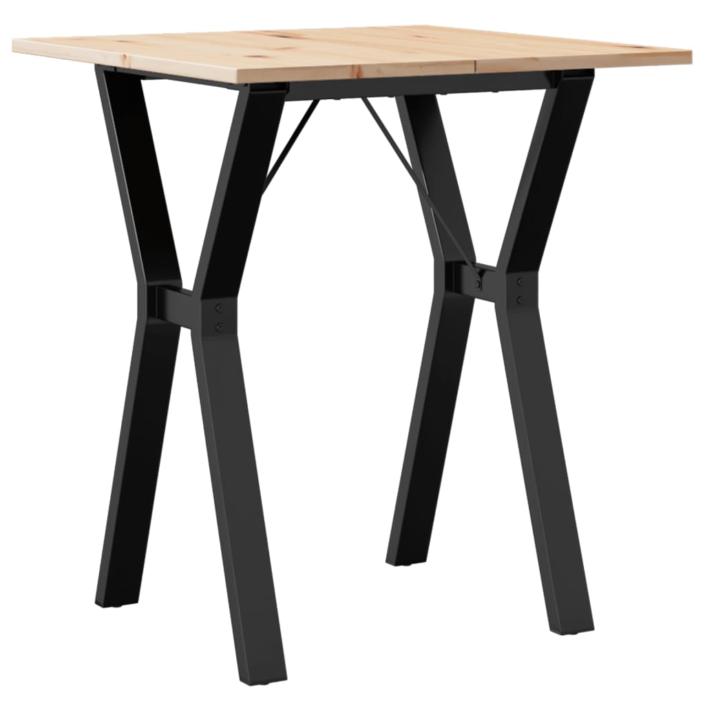 vidaXL Dining Table Y-Frame 60x60x75 cm Solid Wood Pine and Cast Iron