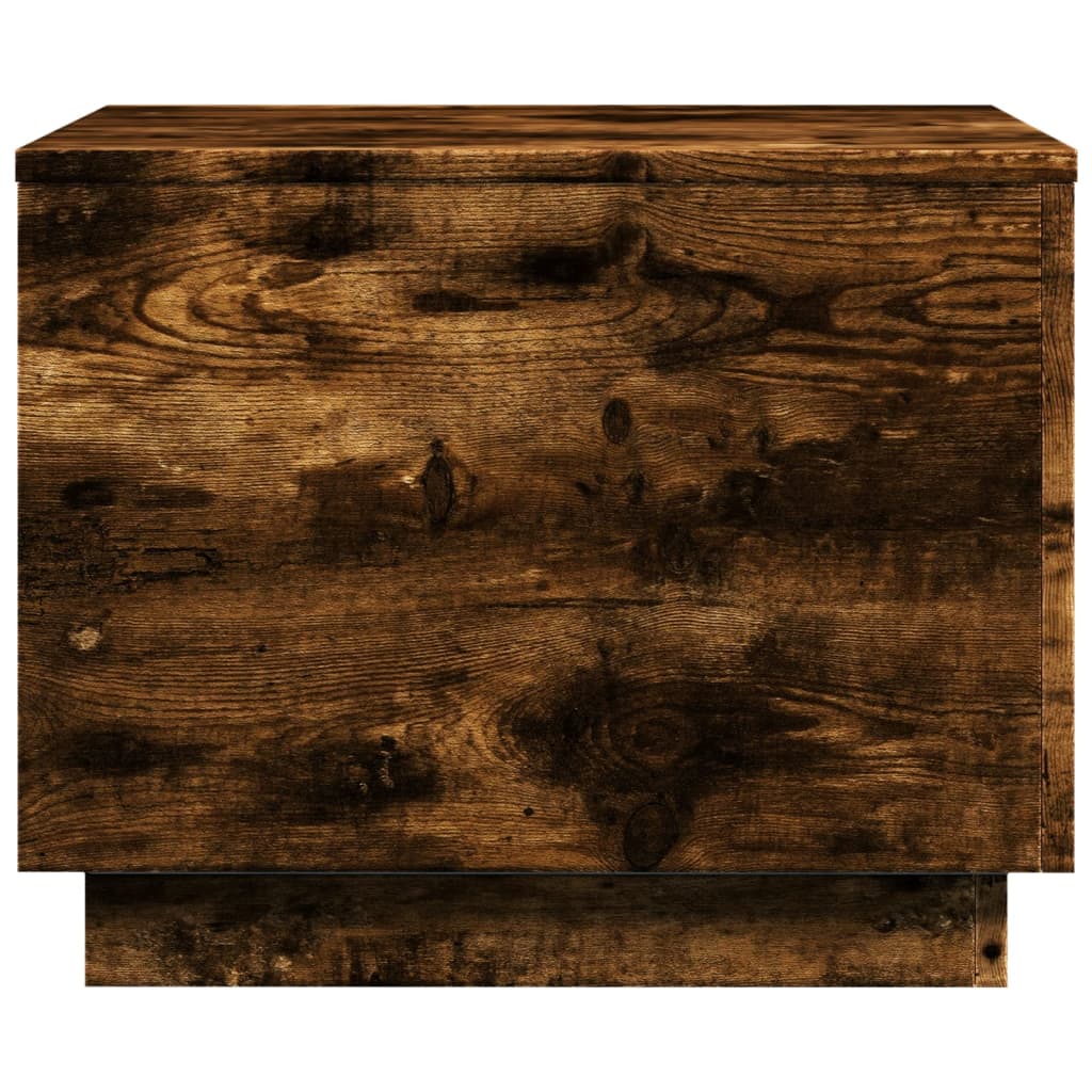 vidaXL Coffee Table with LED Lights Smoked Oak 50x50x40 cm