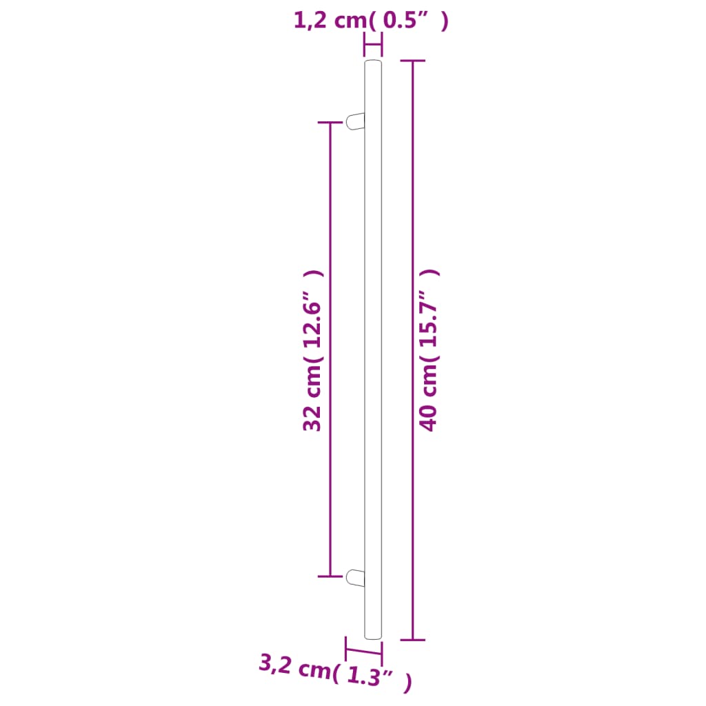 vidaXL Cabinet Handles 5 pcs Silver 320 mm Stainless Steel