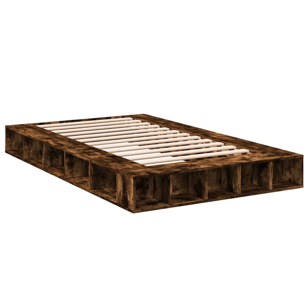 vidaXL Bed Frame without Mattress Smoked Oak 120x200 cm