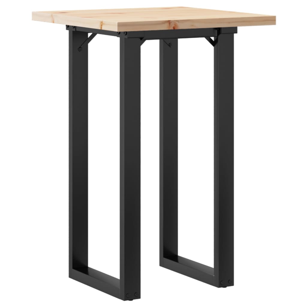 vidaXL Dining Table O-Frame 50x50x75.5 cm Solid Wood Pine and Cast Iron