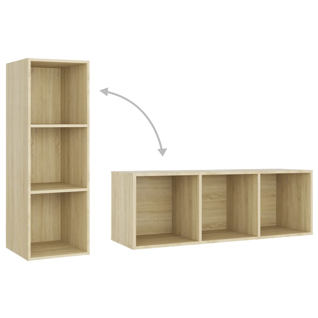 vidaXL 3 Piece TV Cabinet Set Sonoma Oak Engineered Wood