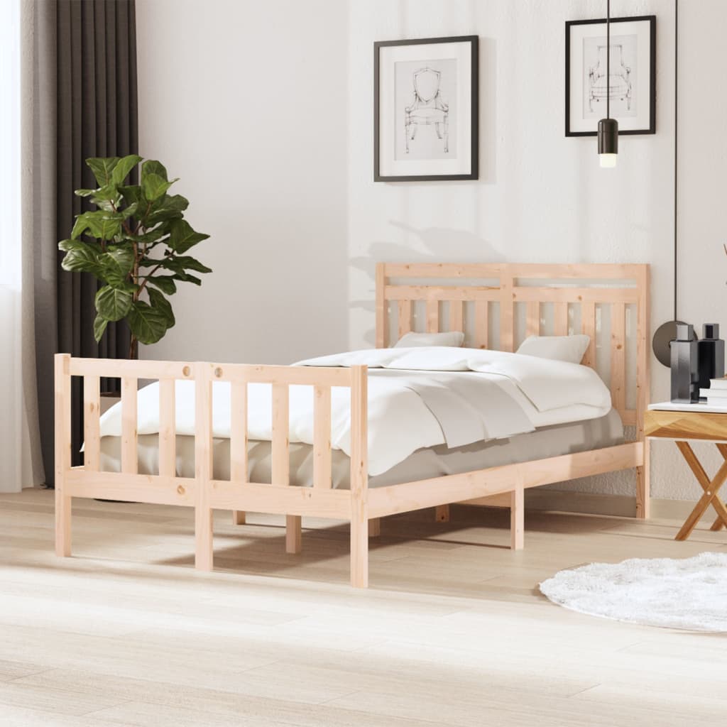 vidaXL Bed Frame without Mattress Solid Wood 120x200 cm (810077+814084)