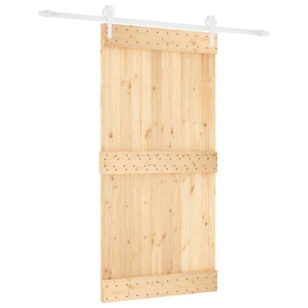 vidaXL Sliding Door with Hardware Set 100x210 cm Solid Wood Pine