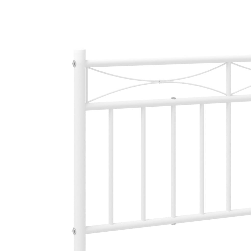 vidaXL Metal Bed Frame without Mattress with Headboard White 100x200 cm