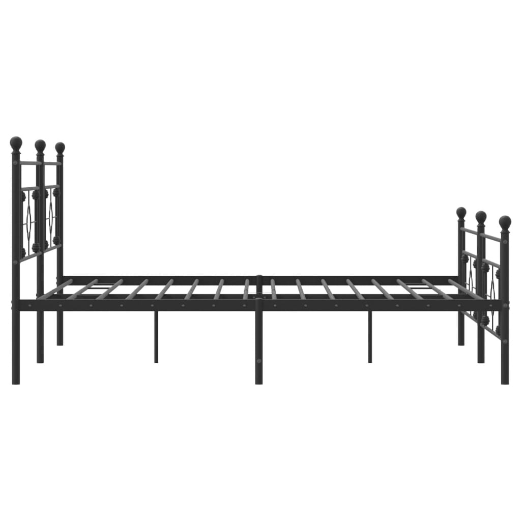 vidaXL Metal Bed Frame without Mattress with Footboard Black 200x200 cm