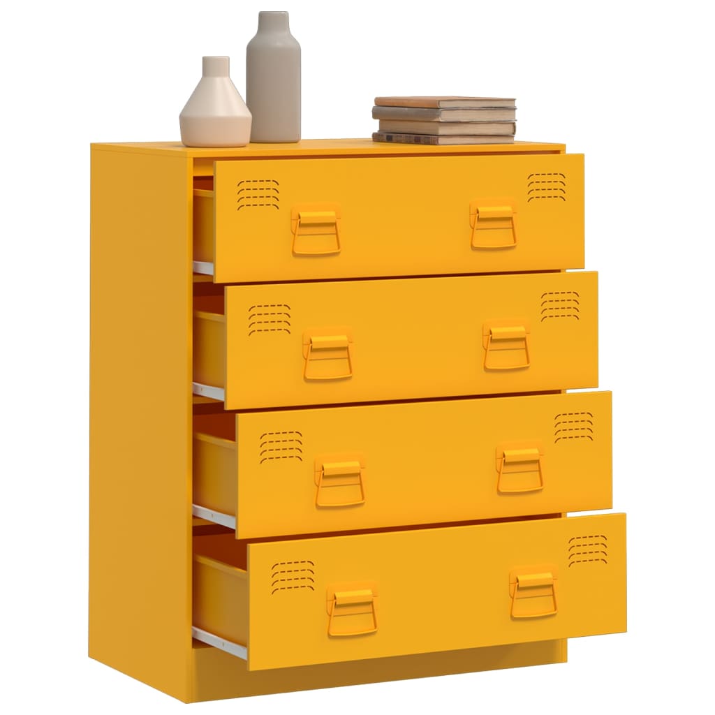 vidaXL Sideboard Mustard Yellow 67x39x83 cm Steel