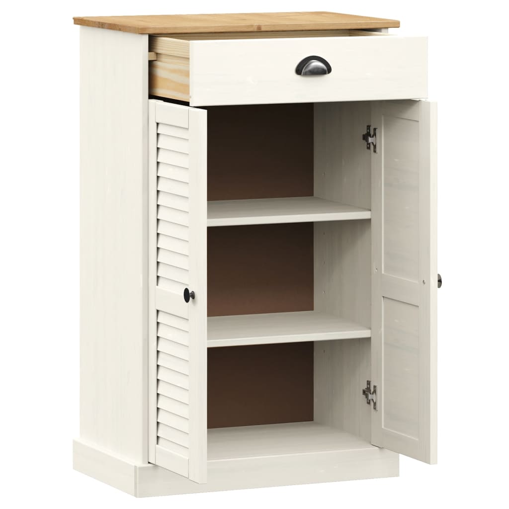 vidaXL Shoe Cabinet VIGO White 60x35x96 cm Solid Wood Pine