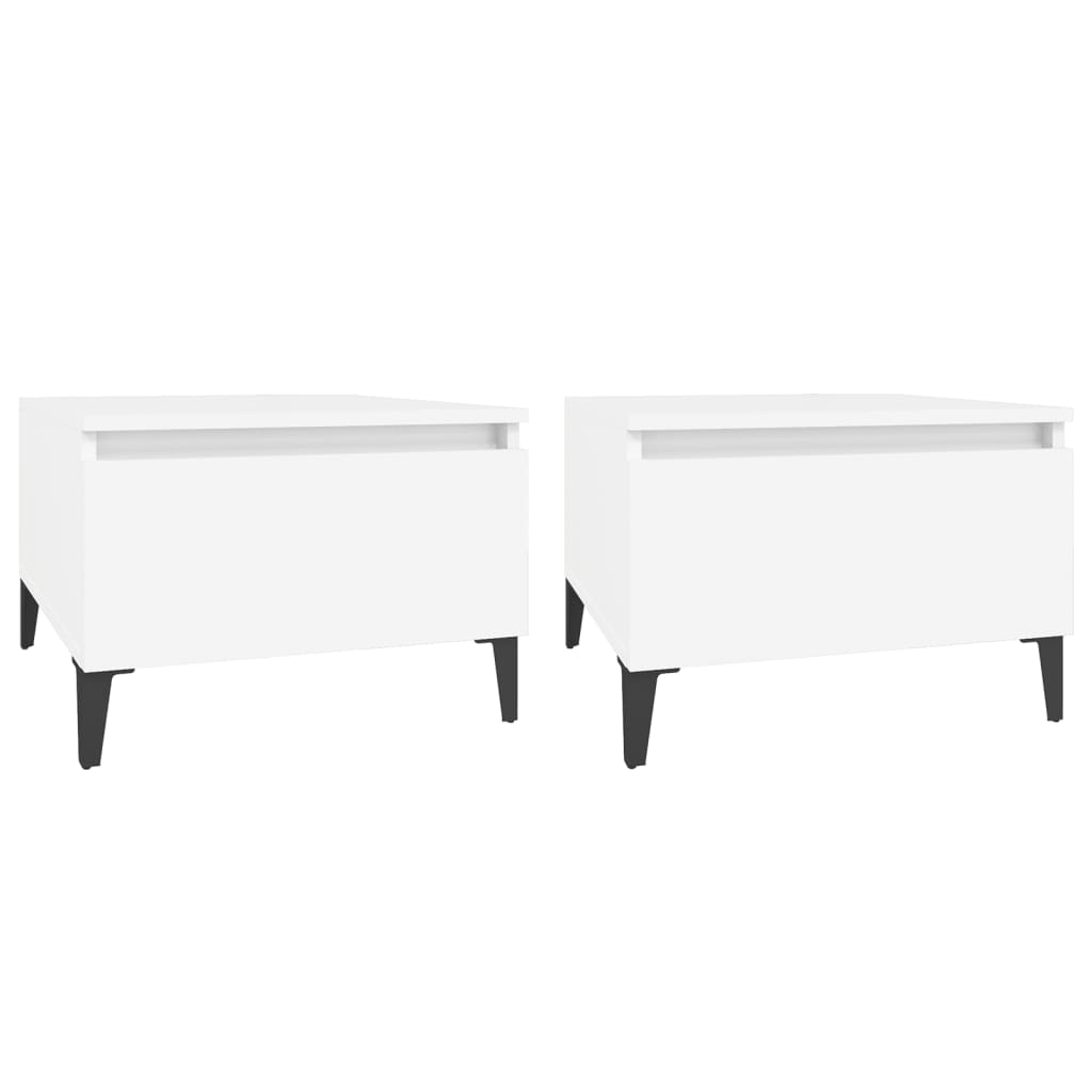 vidaXL Side Tables 2 pcs White 50x46x35 cm Engineered Wood