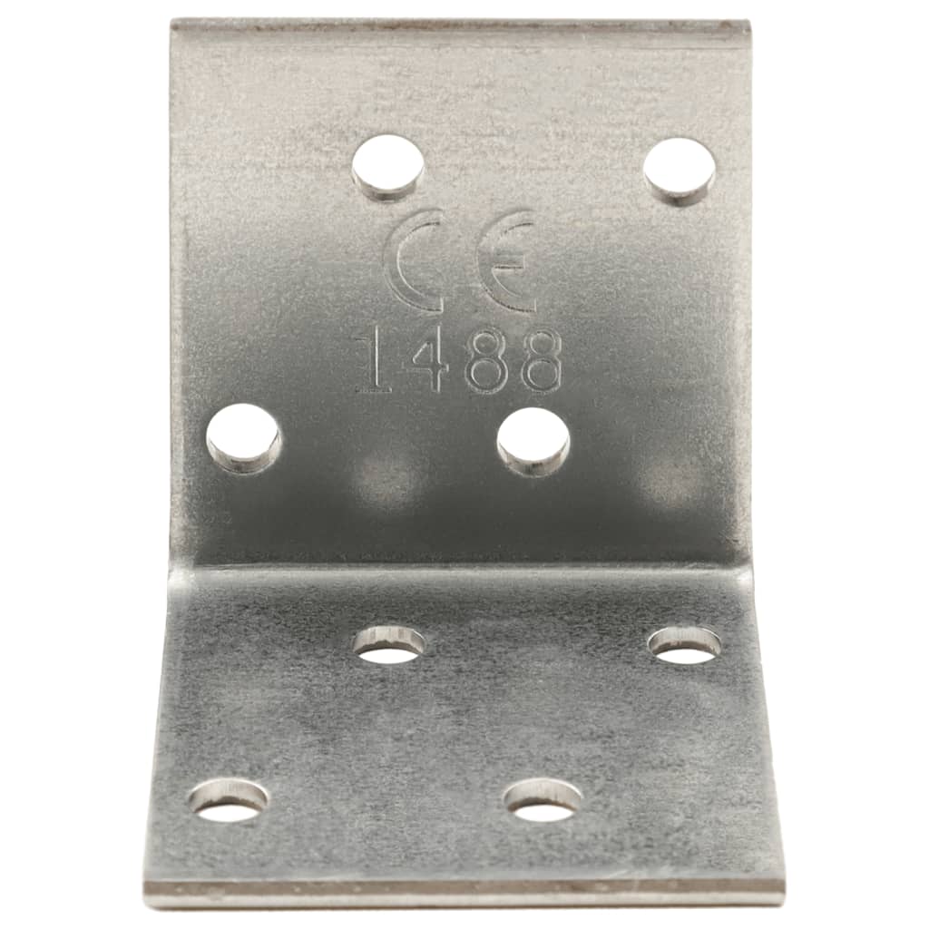 vidaXL Angle Brackets 100 pcs 2 mm 40x40x40 mm Galvanised Steel