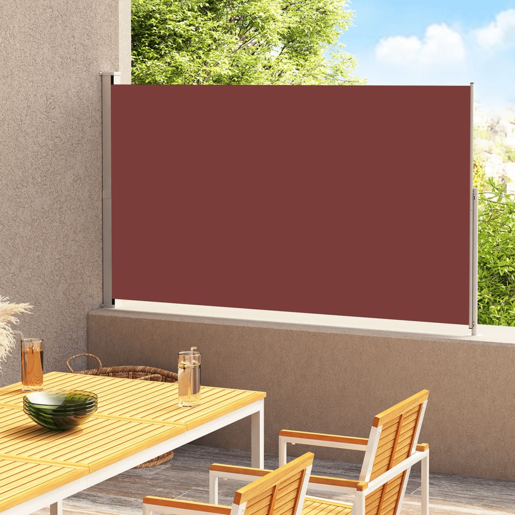 vidaXL Patio Retractable Side Awning 220x300 cm Brown