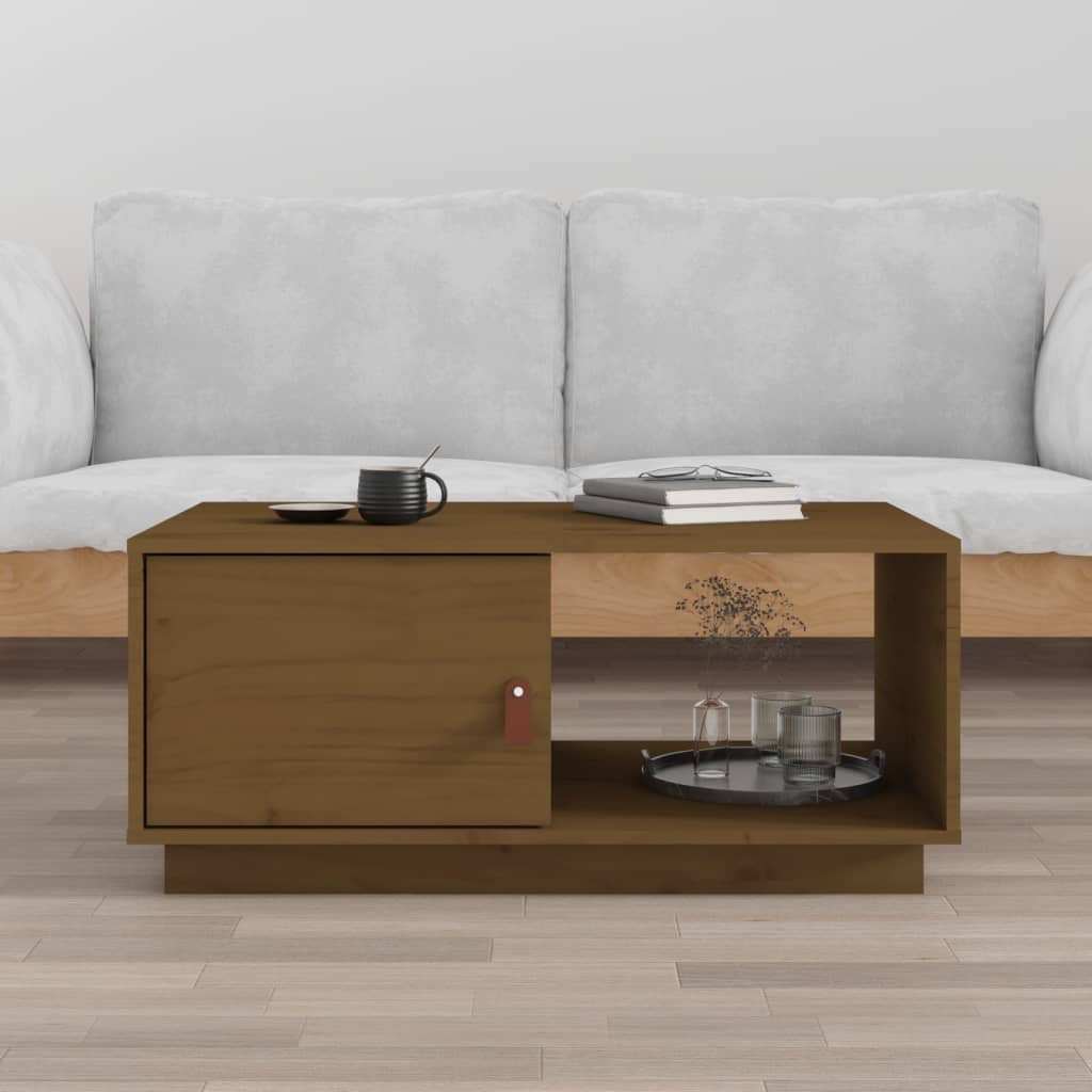 vidaXL Coffee Table Honey Brown 80x50x35.5 cm Solid Wood Pine