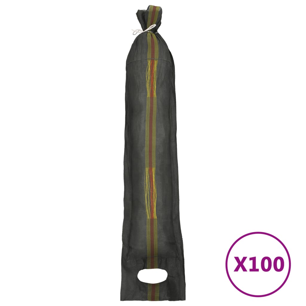 vidaXL Sandbags 100 pcs Dark Green 103x25 cm HDPE