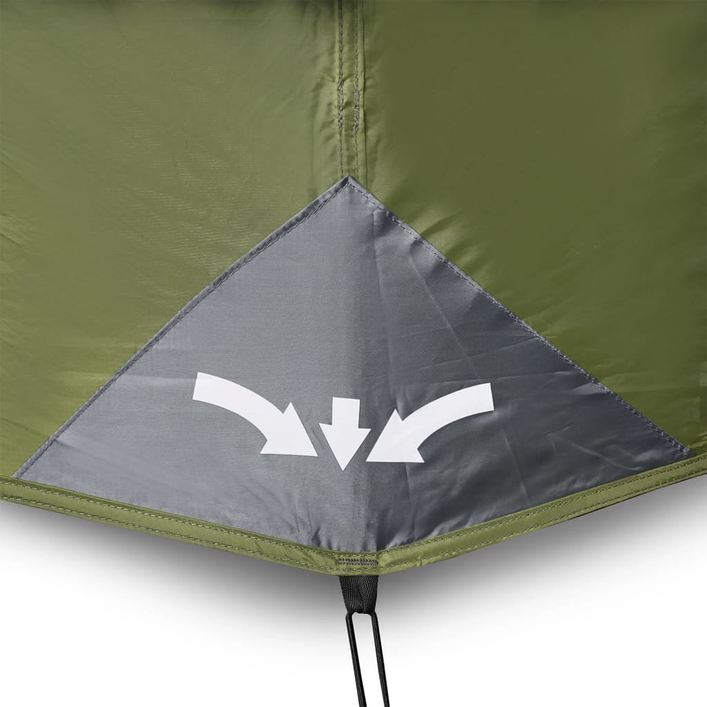 vidaXL Family Tent with LED 9-Person Light Green Quick Release