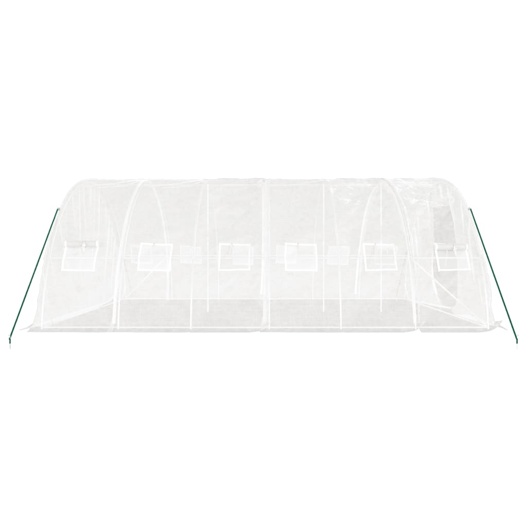 vidaXL Greenhouse with Steel Frame White 30 m² 6x5x2.3 m