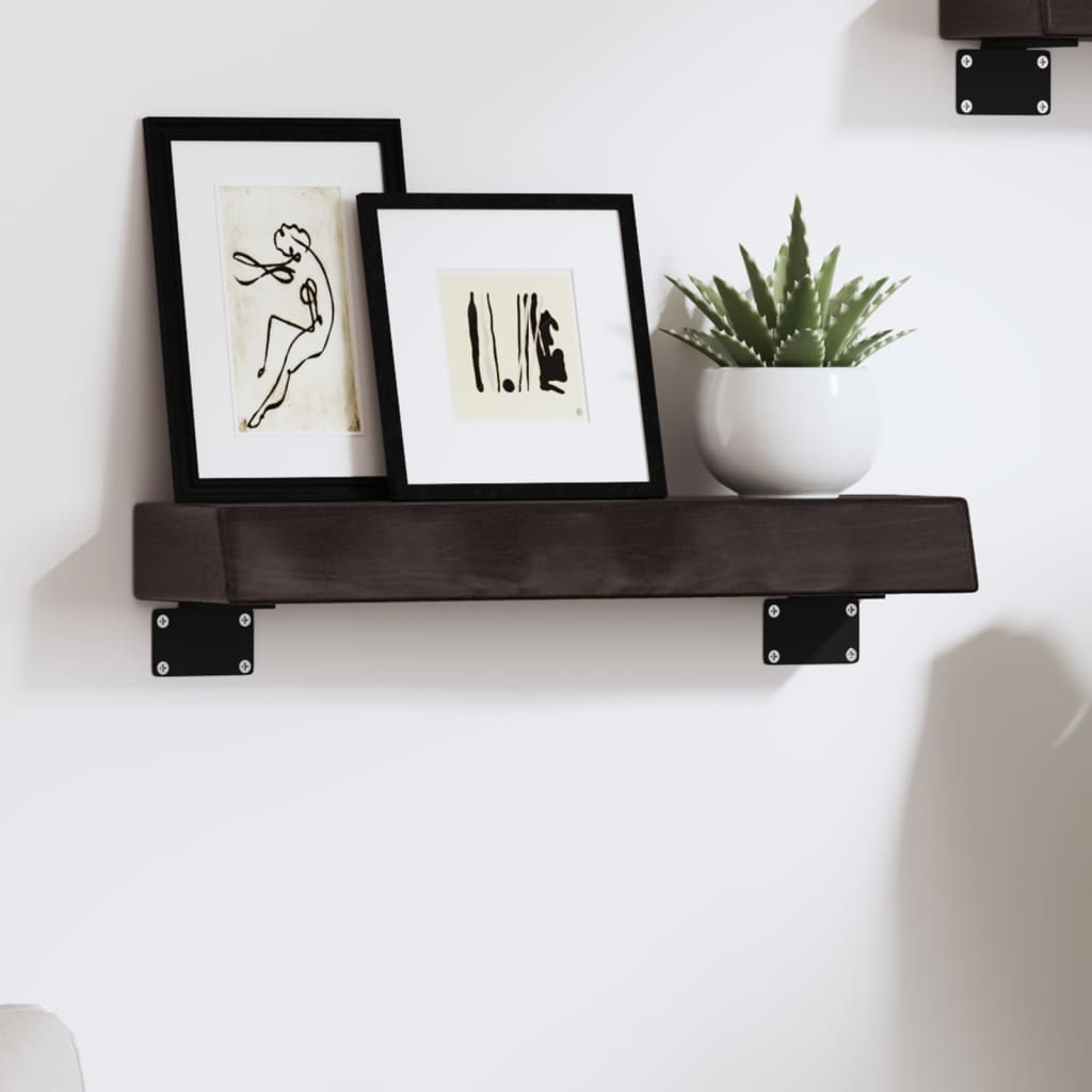 vidaXL Wall Shelf Dark Brown 40x10x6 cm Treated Solid Wood Oak