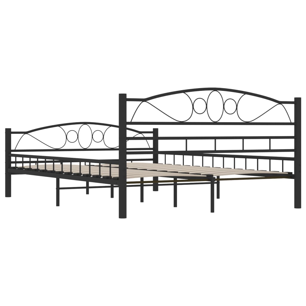 vidaXL Bed Frame without Mattress Black Steel 140x200 cm