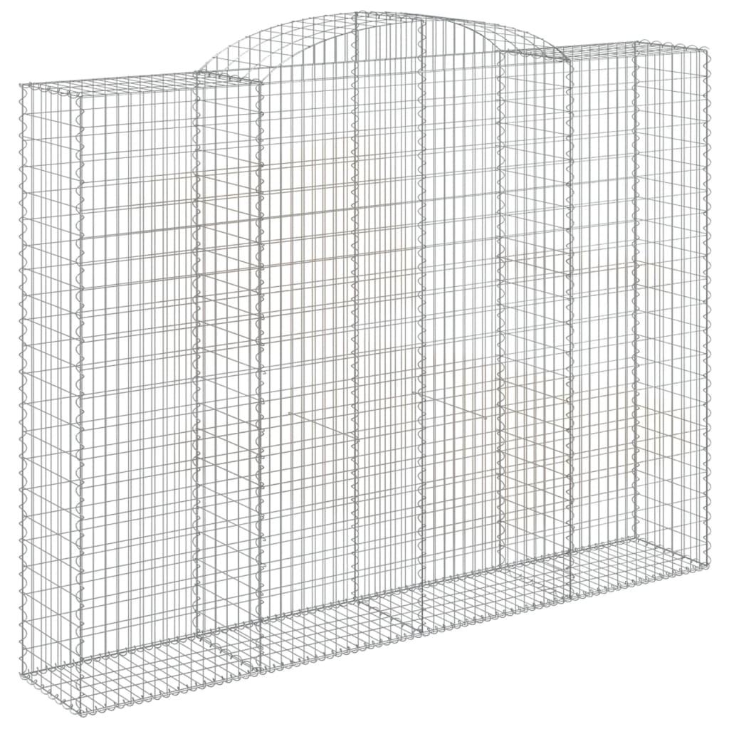 vidaXL Arched Gabion Baskets 2 pcs 300x50x220/240 cm Galvanised Iron