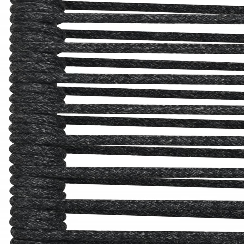 vidaXL 7 Piece Garden Dining Set Black Cotton Rope and Steel