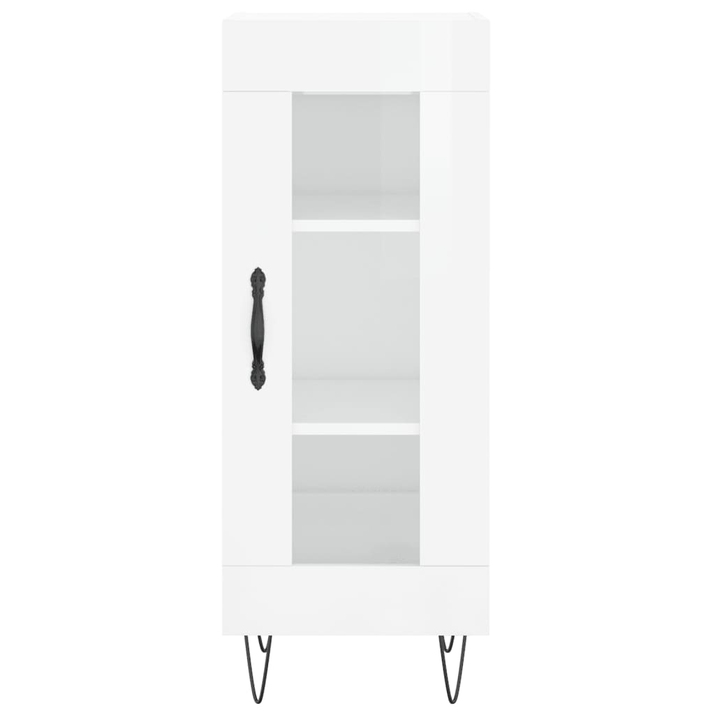 vidaXL Highboard High Gloss White 34.5x34x180 cm Engineered Wood