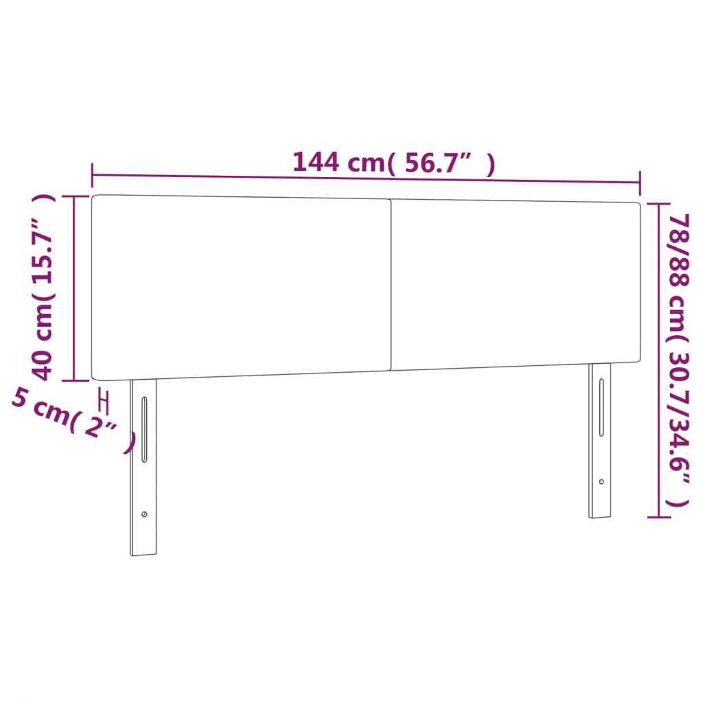 vidaXL Headboards 2 pcs White 72x5x78/88 cm Faux Leather