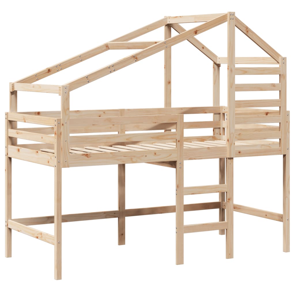 vidaXL Loft Bed with Ladder and Roof without Mattress 80x200 cm