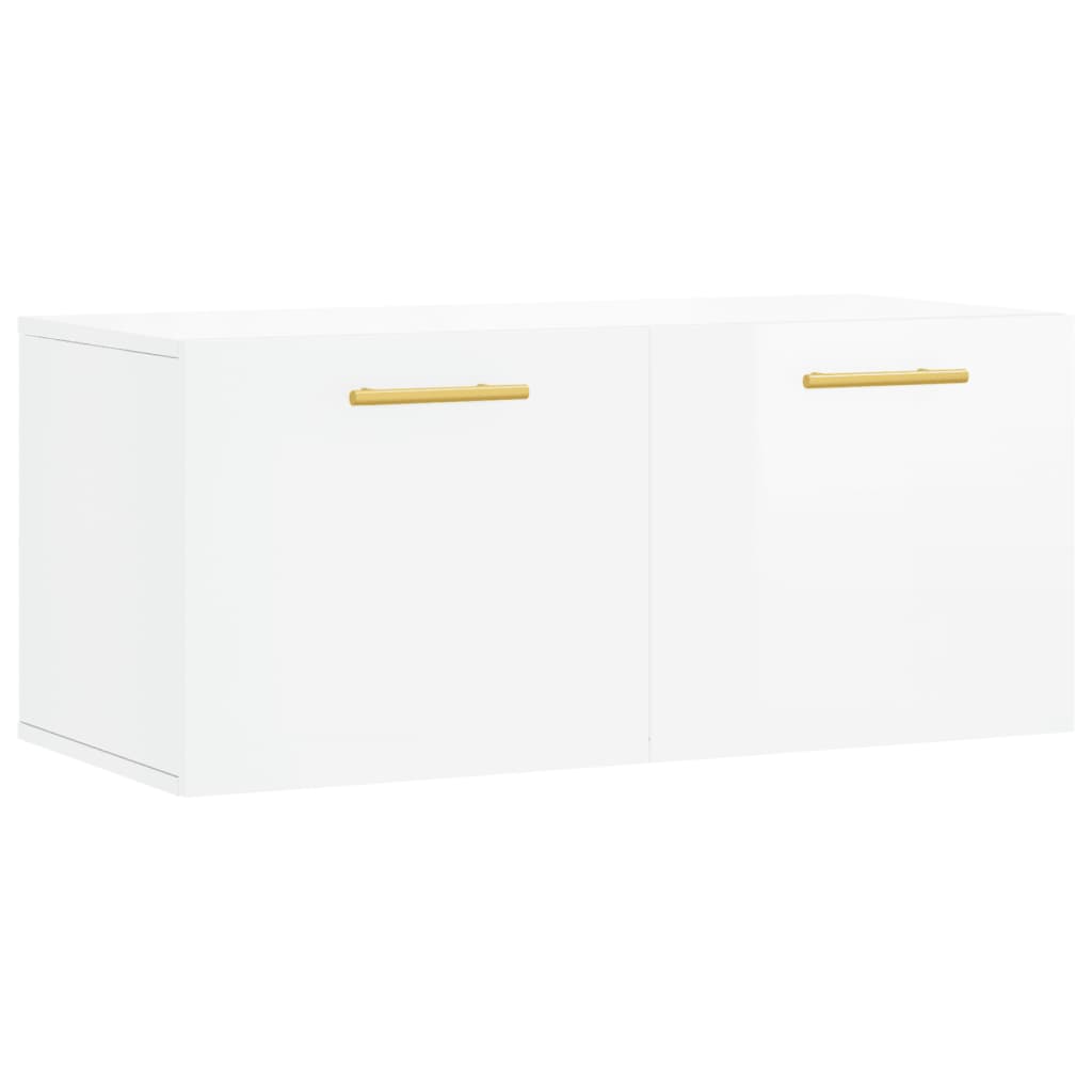 vidaXL Wall Cabinet High Gloss White 80x36.5x35 cm Engineered Wood