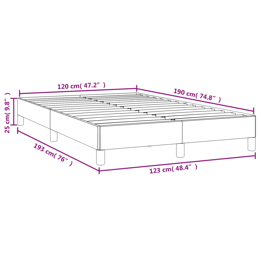 vidaXL Bed Frame without Mattress Grey 120x190 cm Small Double Faux Leather