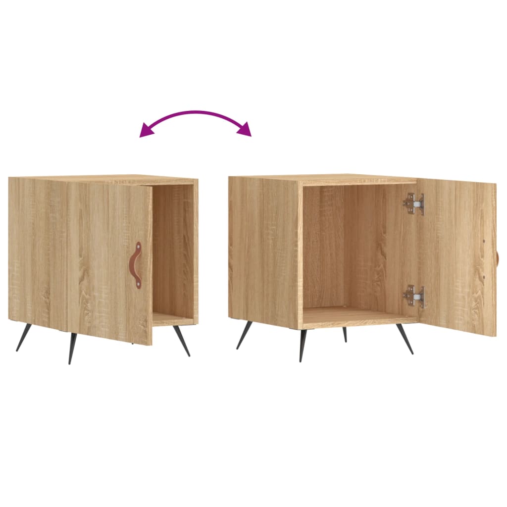 vidaXL Bedside Cabinets 2 pcs Sonoma Oak 40x40x50 cm Engineered Wood