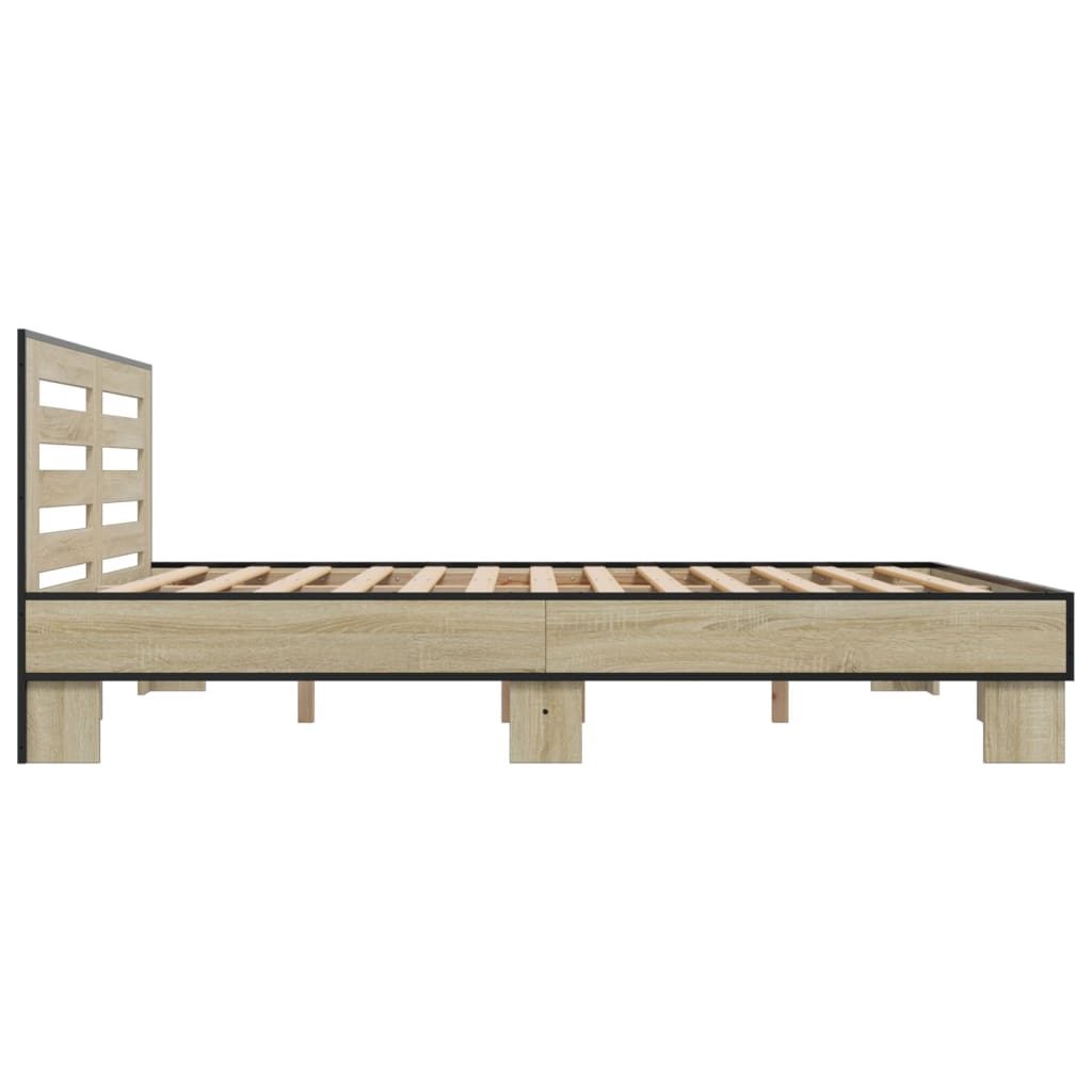 vidaXL Bed Frame without Mattress Sonoma Oak 180x200 cm Super King