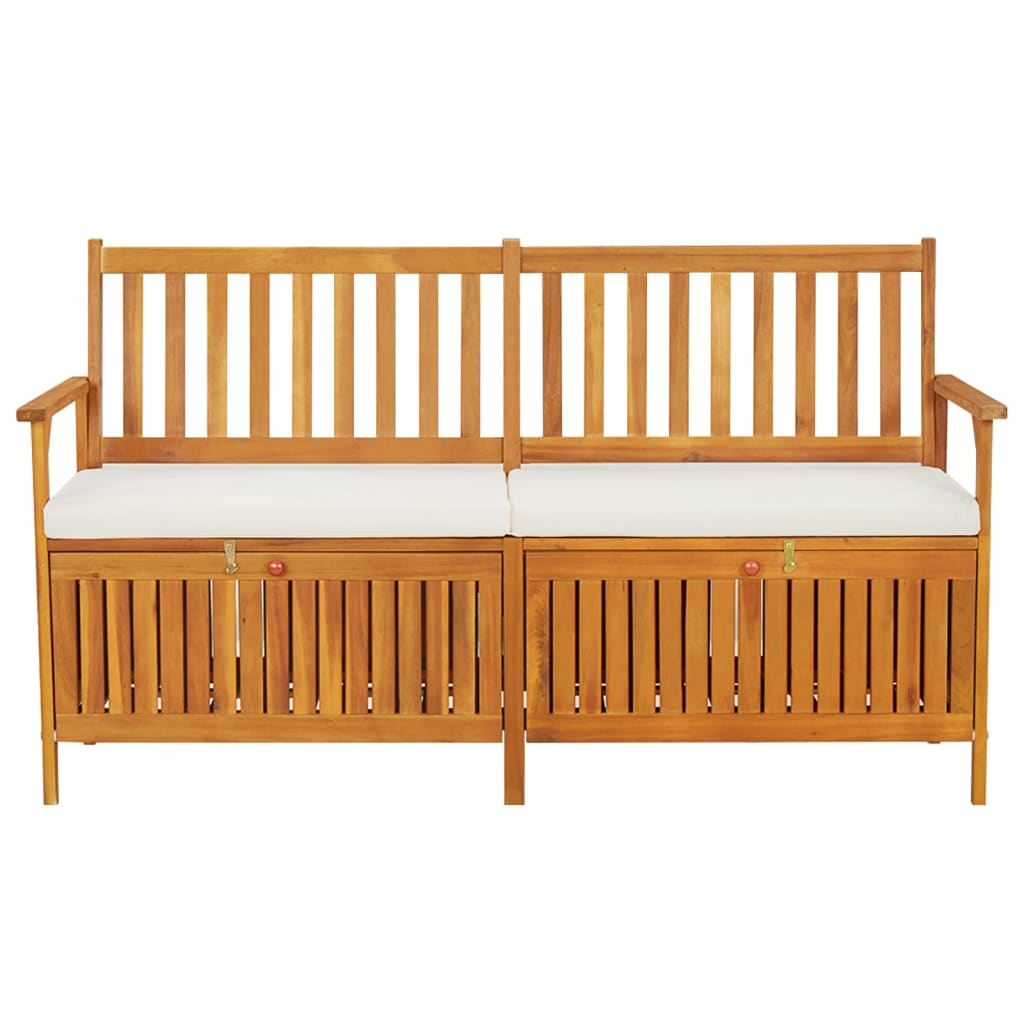 vidaXL Storage Bench with Cushion 148 cm Solid Wood Acacia