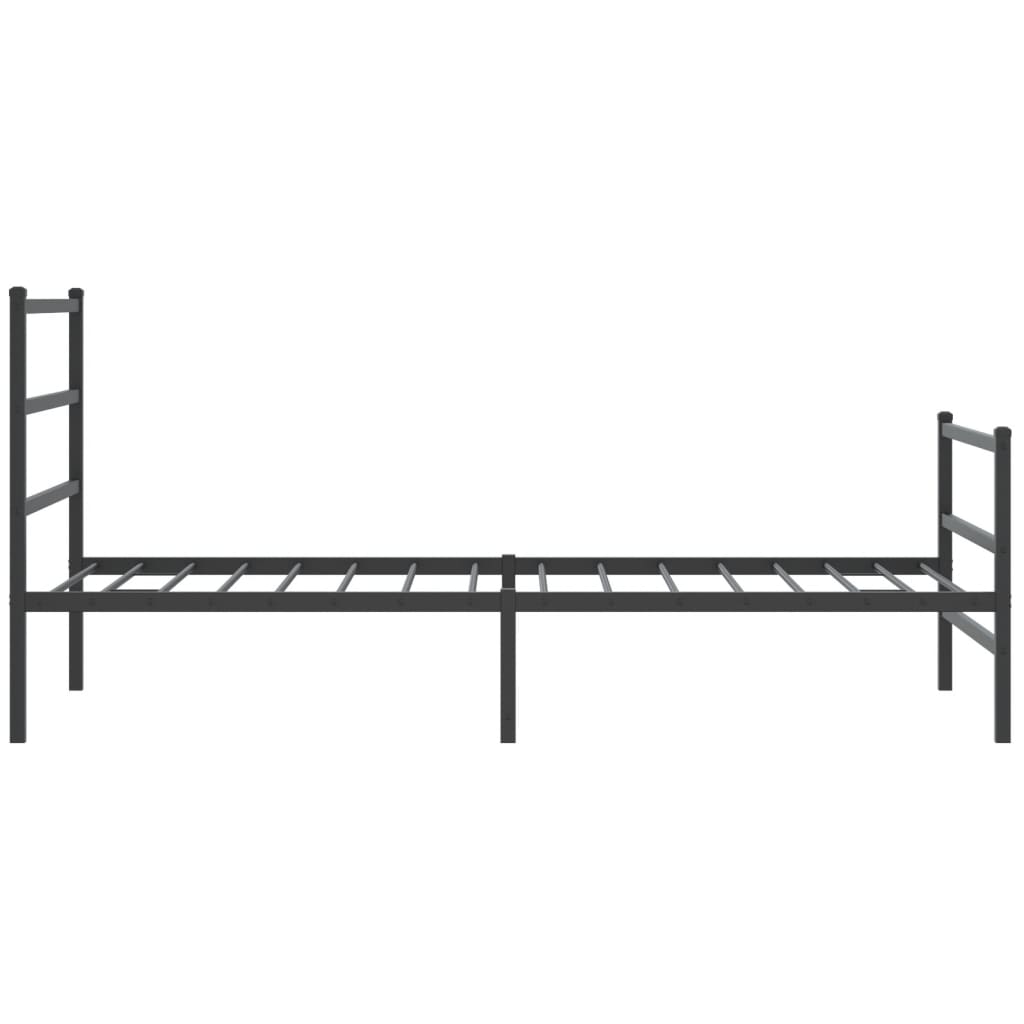 vidaXL Metal Bed Frame without Mattress with Footboard Black 100x190 cm