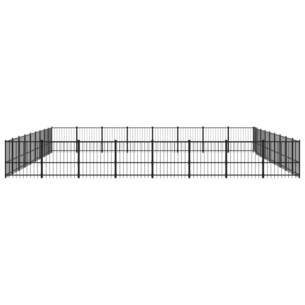 vidaXL Outdoor Dog Kennel Steel 67.74 m²