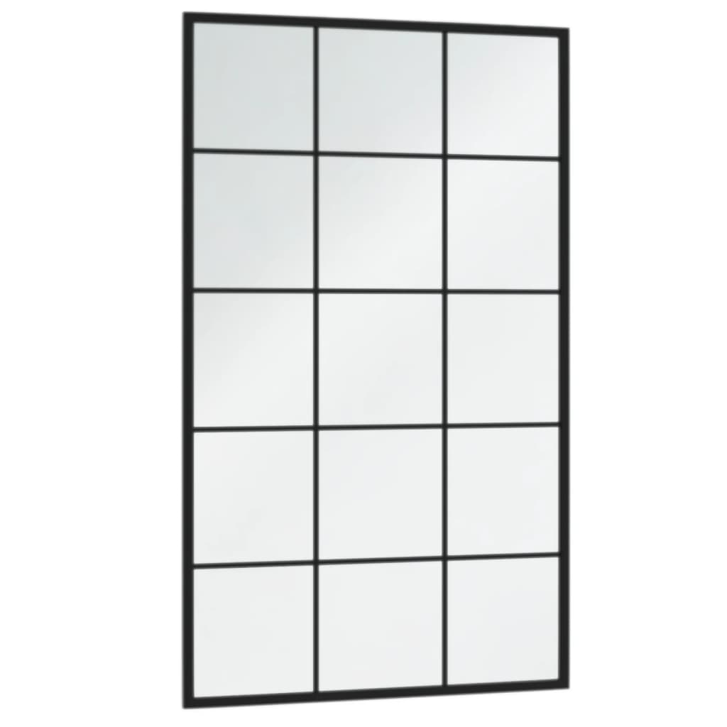 vidaXL Wall Mirrors 2 pcs Black 100x60 cm Metal