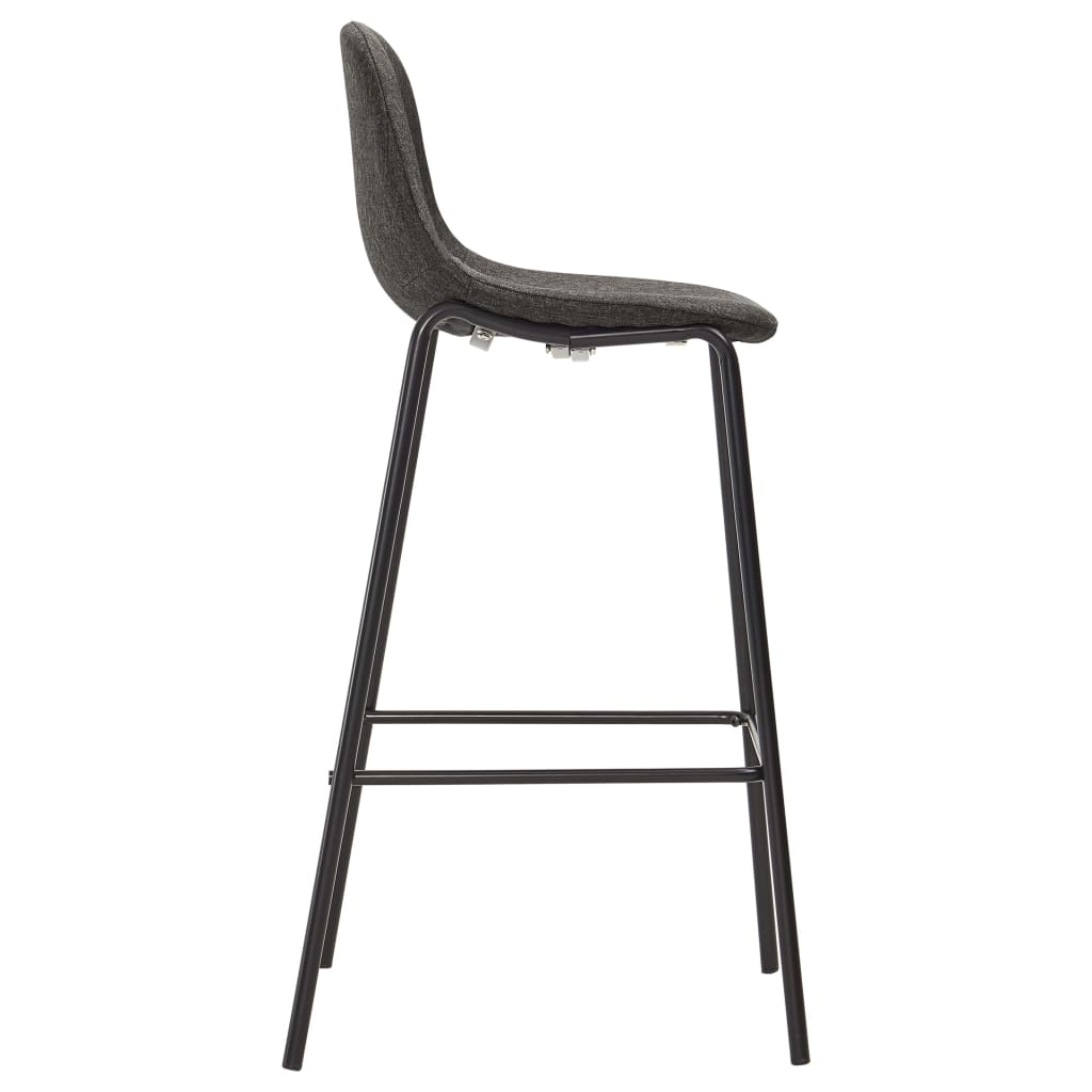 vidaXL Bar Stools 2 pcs Dark Grey Fabric