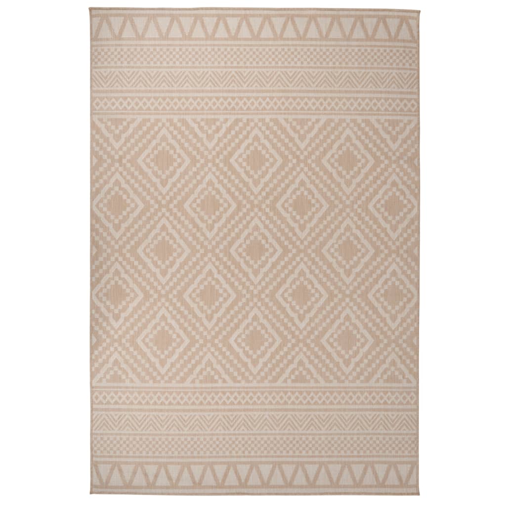 vidaXL Outdoor Flatweave Rug 160x230 cm Brown Stripes