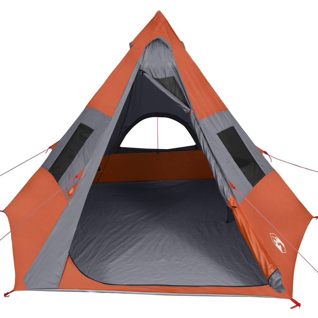 vidaXL Camping Tent Tipi 7-Person Orange Waterproof