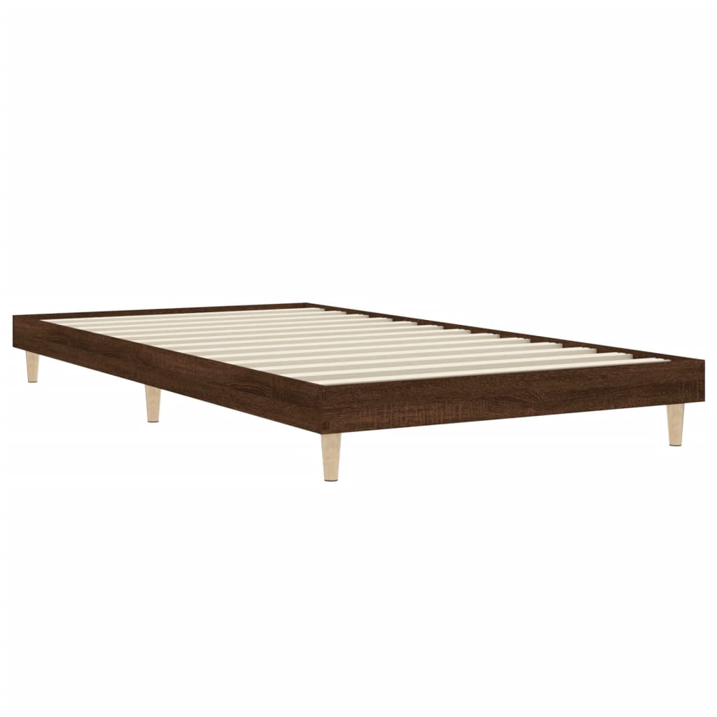 vidaXL Bed Frame without Mattress Brown Oak 90x200 cm Engineered Wood