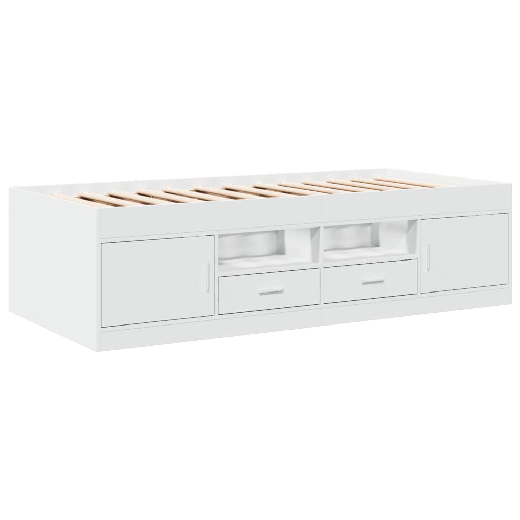 vidaXL Daybed with Drawers without Mattress White 90x190 cm Single