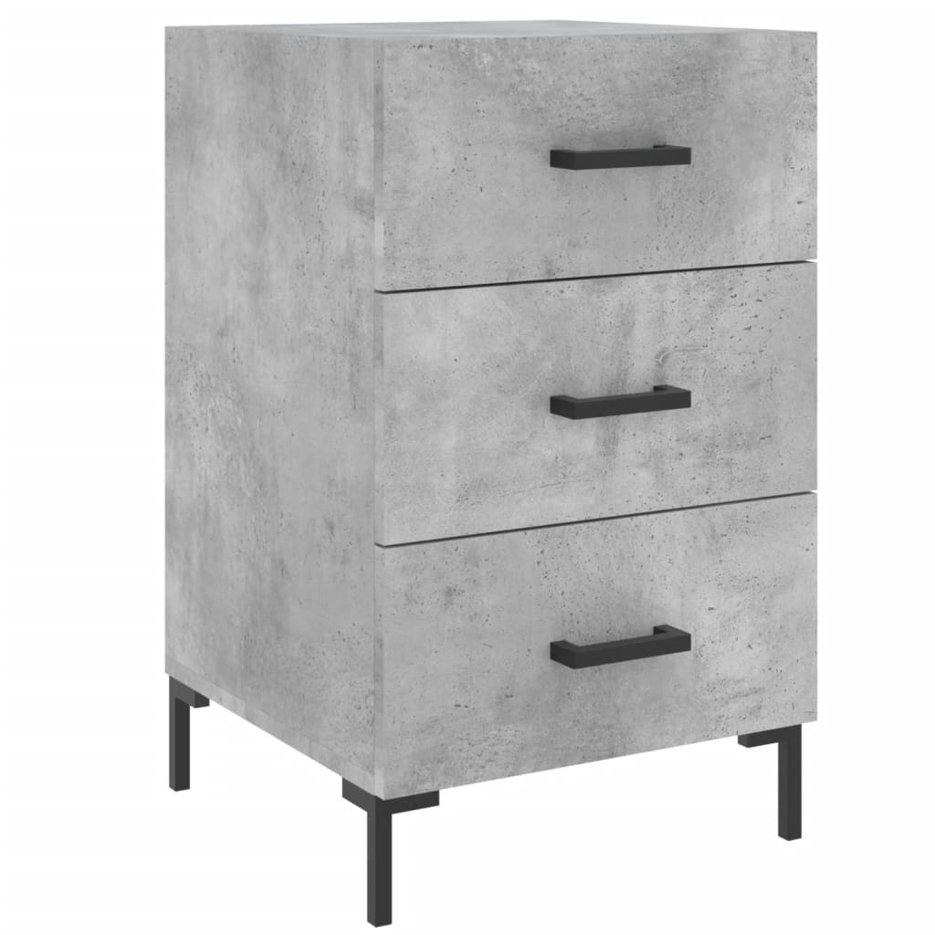 vidaXL Bedside Cabinet Concrete Grey 40x40x66 cm Engineered Wood