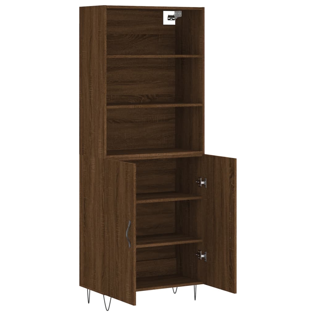 vidaXL Highboard Brown Oak 69.5x34x180 cm Engineered Wood