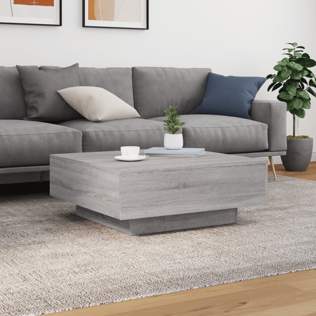 vidaXL Coffee Table Grey Sonoma 80x80x31 cm Engineered Wood