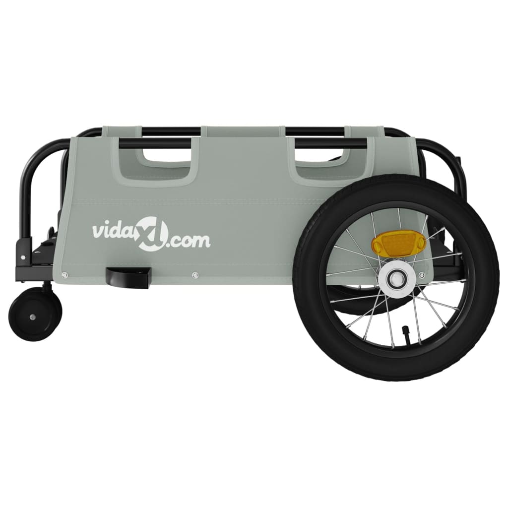 vidaXL Bike Trailer Grey Oxford Fabric and Iron