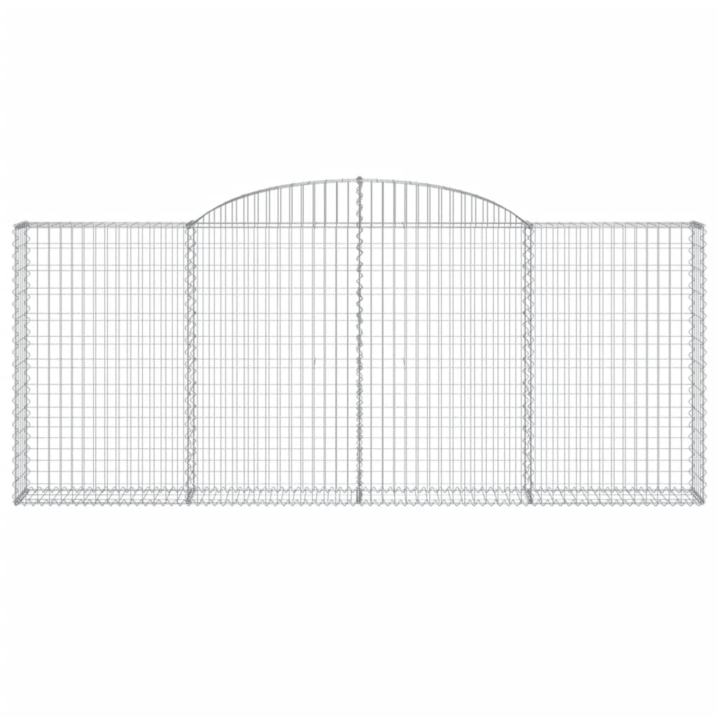 vidaXL Arched Gabion Baskets 5 pcs 300x30x120/140 cm Galvanised Iron