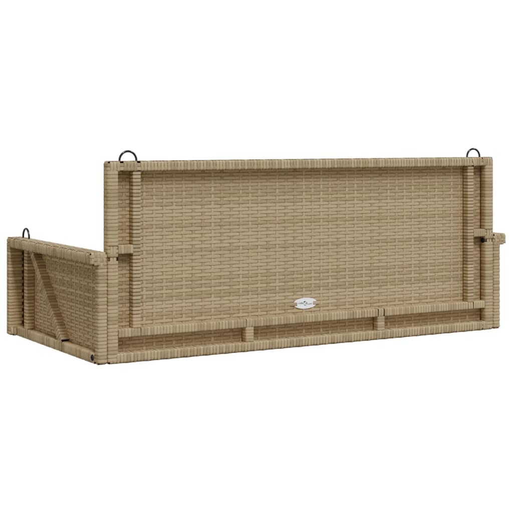 vidaXL Swing Bench Beige 119x56x48 cm Poly Rattan