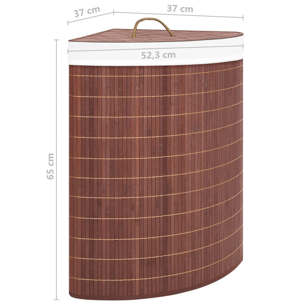 vidaXL Bamboo Corner Laundry Basket Brown 60 L