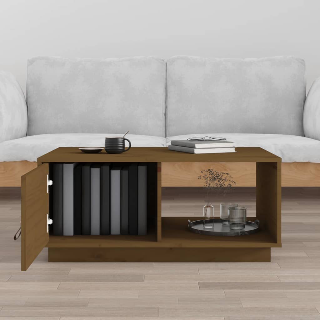 vidaXL Coffee Table Honey Brown 80x50x35.5 cm Solid Wood Pine