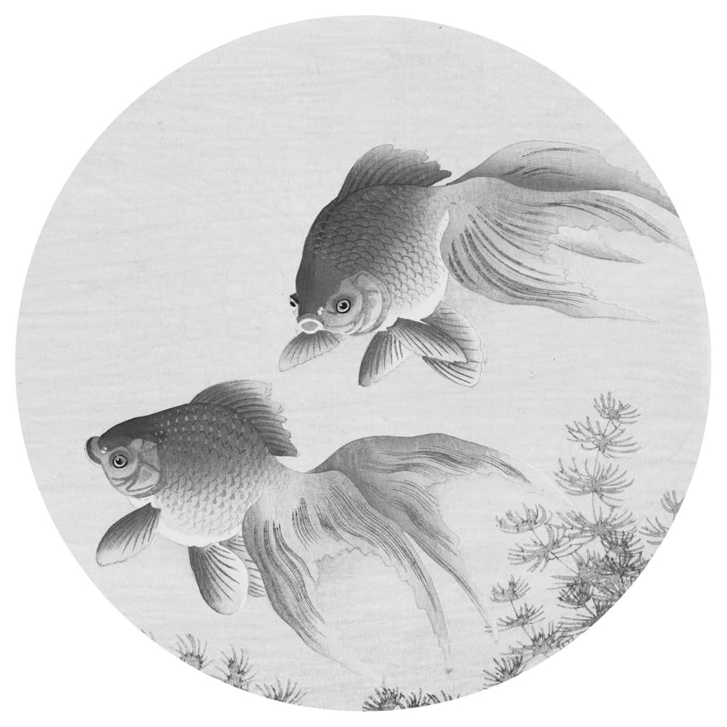 WallArt Wallpaper Circle Two Goldfish 142.5 cm