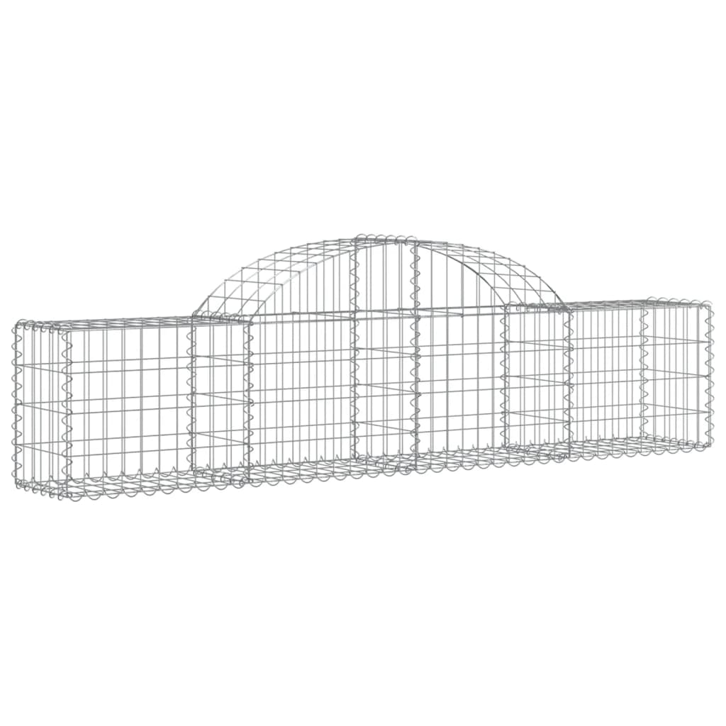 vidaXL Arched Gabion Baskets 25 pcs 200x30x40/60 cm Galvanised Iron