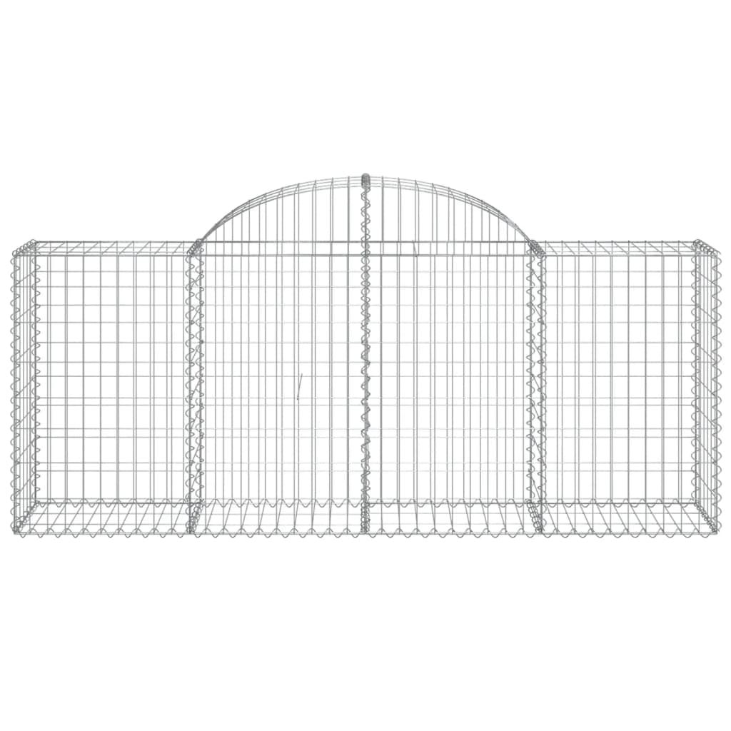 vidaXL Arched Gabion Baskets 20 pcs 200x50x80/100 cm Galvanised Iron